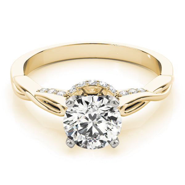 Couture Solitaires Round Diamond Engagement Ring — 9K/18K Gold & Platinum