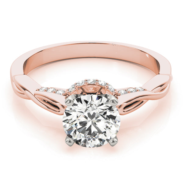 Couture Solitaires Round Diamond Engagement Ring — 9K/18K Gold & Platinum