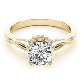 Couture Solitaires Round Diamond Engagement Ring — 9K/18K Gold & Platinum