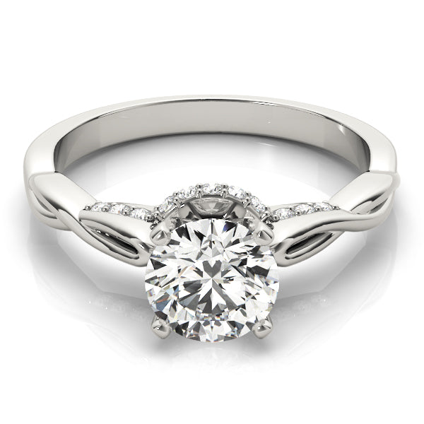 Couture Solitaires Round Diamond Engagement Ring — 9K/18K Gold & Platinum