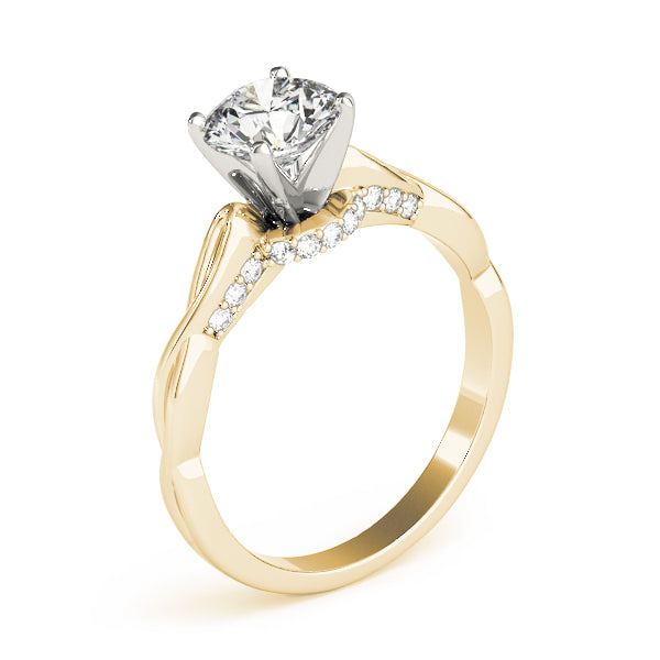 Couture Solitaires Round Diamond Engagement Ring — 9K/18K Gold & Platinum