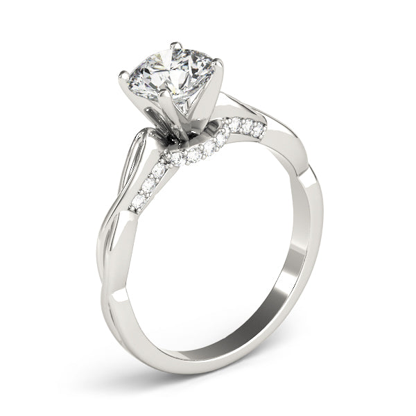 Couture Solitaires Round Diamond Engagement Ring — 9K/18K Gold & Platinum