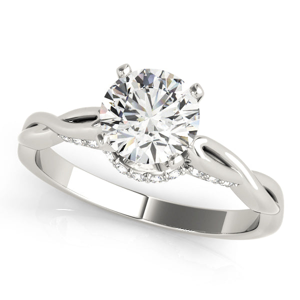 Couture Solitaires Round Diamond Engagement Ring — 9K/18K Gold & Platinum