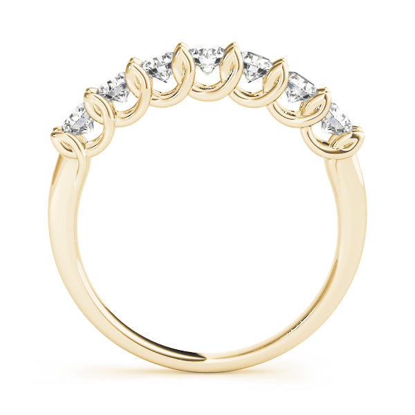 U-Prong Half Eternity Ring in Gold & Platinum