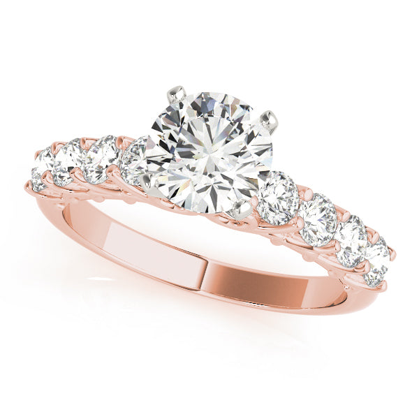 Graceful Prong-Set Round Diamond Engagement Ring — 9K/18K Gold & Platinum