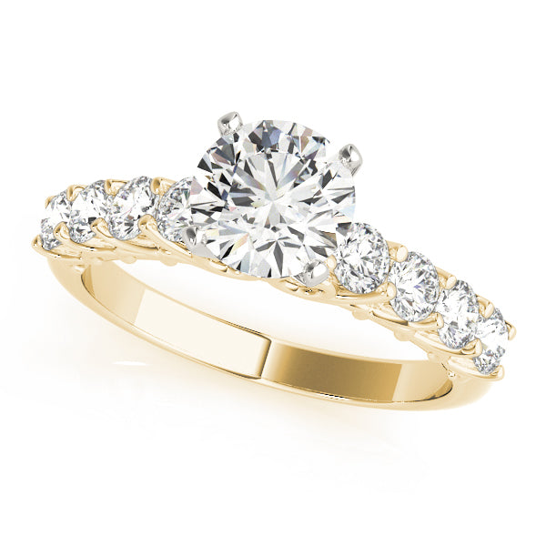 Graceful Prong-Set Round Diamond Engagement Ring — 9K/18K Gold & Platinum