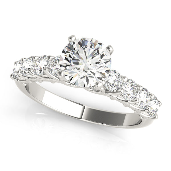 Graceful Prong-Set Round Diamond Engagement Ring — 9K/18K Gold & Platinum