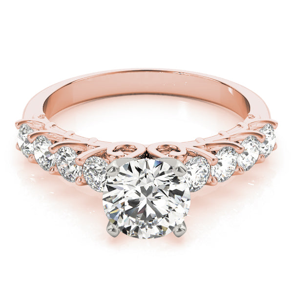 Graceful Prong-Set Round Diamond Engagement Ring — 9K/18K Gold & Platinum
