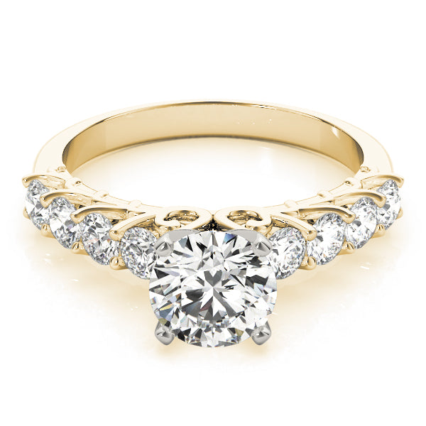 Graceful Prong-Set Round Diamond Engagement Ring — 9K/18K Gold & Platinum