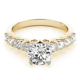 Graceful Prong-Set Round Diamond Engagement Ring — 9K/18K Gold & Platinum