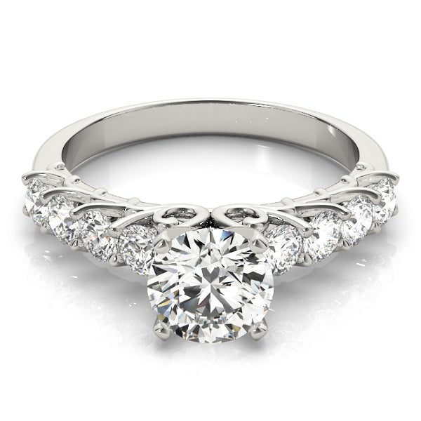 Graceful Prong-Set Round Diamond Engagement Ring — 9K/18K Gold & Platinum
