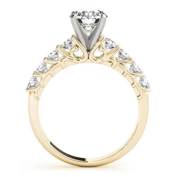 Graceful Prong-Set Round Diamond Engagement Ring — 9K/18K Gold & Platinum