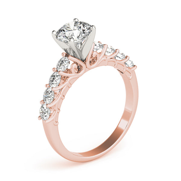 Graceful Prong-Set Round Diamond Engagement Ring — 9K/18K Gold & Platinum