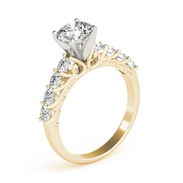 Graceful Prong-Set Round Diamond Engagement Ring — 9K/18K Gold & Platinum