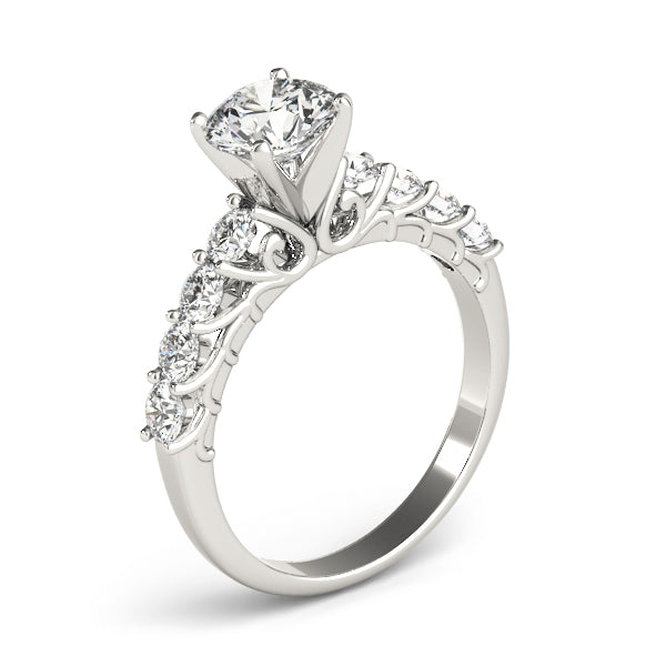 Graceful Prong-Set Round Diamond Engagement Ring — 9K/18K Gold & Platinum
