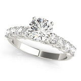 Graceful Prong-Set Round Diamond Engagement Ring — 9K/18K Gold & Platinum