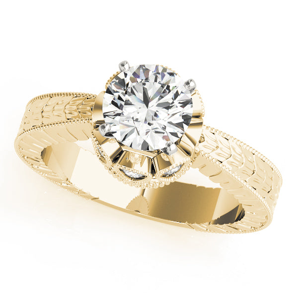 Splendid Solitaires Round Diamond Engagement Ring — 9K/18K Gold & Platinum