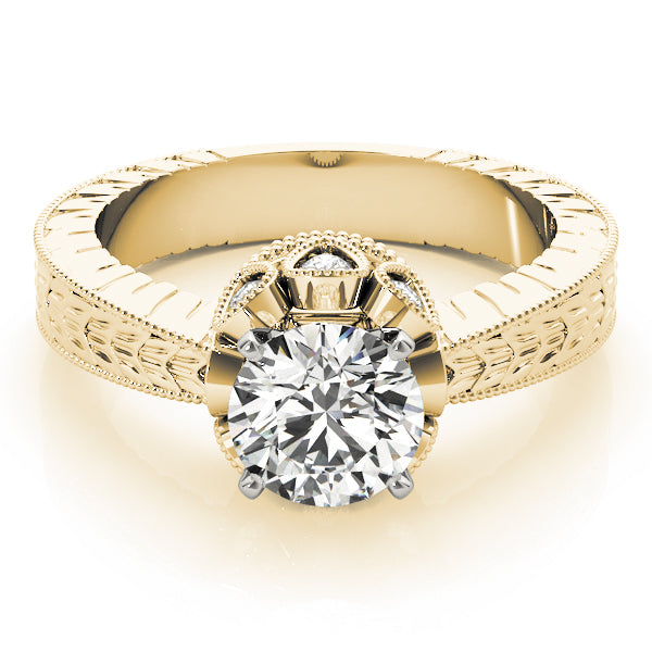 Splendid Solitaires Round Diamond Engagement Ring — 9K/18K Gold & Platinum
