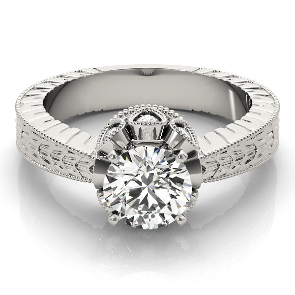 Splendid Solitaires Round Diamond Engagement Ring — 9K/18K Gold & Platinum