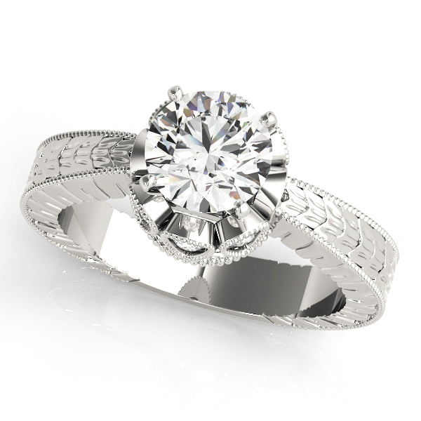 Splendid Solitaires Round Diamond Engagement Ring — 9K/18K Gold & Platinum