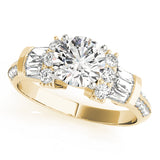Resplendent Fancy Shape Baguette Remounts Round Diamond Engagement Ring — 9K/18K Gold & Platinum