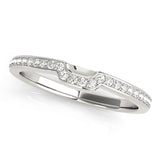 Prong-in-Channel Curved Half Eternity Ring in Gold & Platinum
