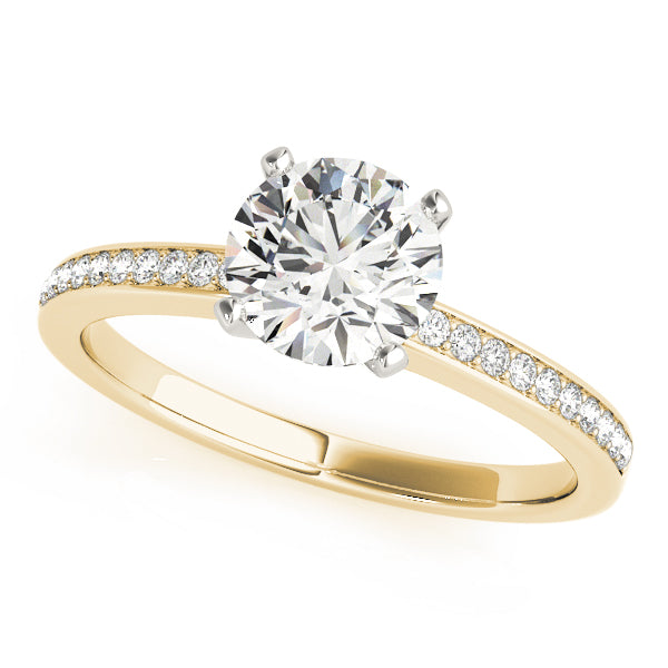 Classic Channel-Set Round Diamond Engagement Ring — 9K/18K Gold & Platinum