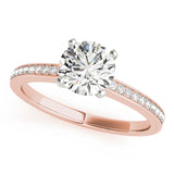Classic Channel-Set Round Diamond Engagement Ring — 9K/18K Gold & Platinum