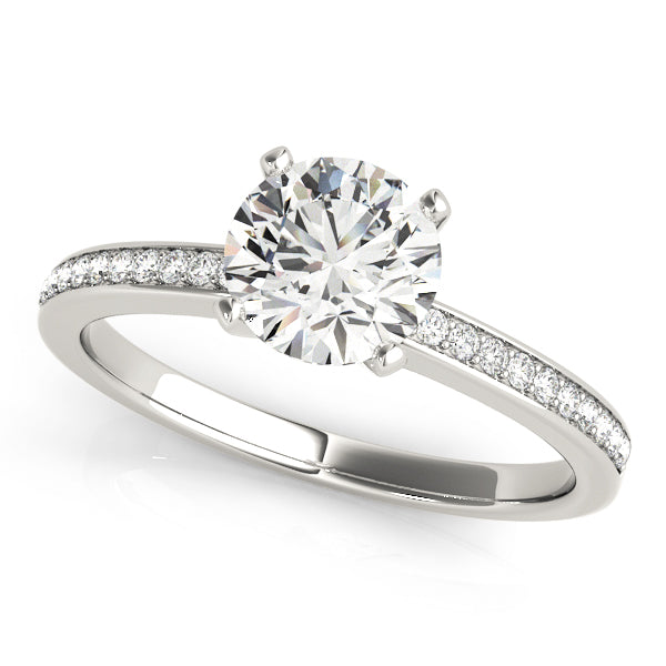 Classic Channel-Set Round Diamond Engagement Ring — 9K/18K Gold & Platinum
