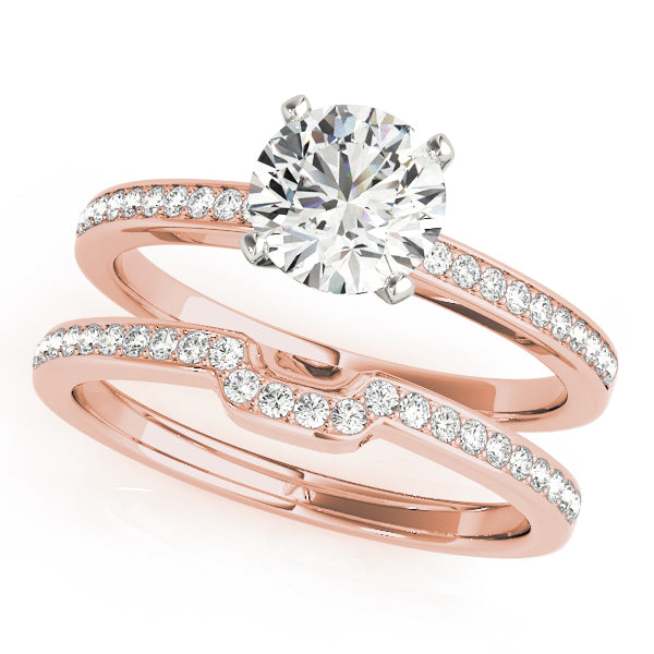 Classic Channel-Set Round Diamond Engagement Ring — 9K/18K Gold & Platinum