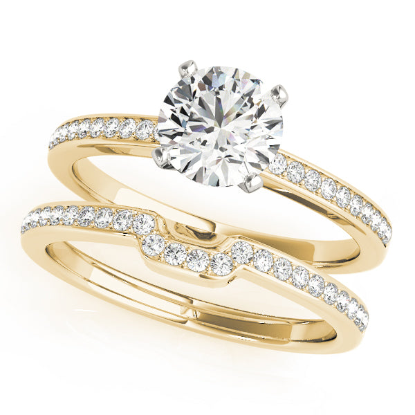 Classic Channel-Set Round Diamond Engagement Ring — 9K/18K Gold & Platinum