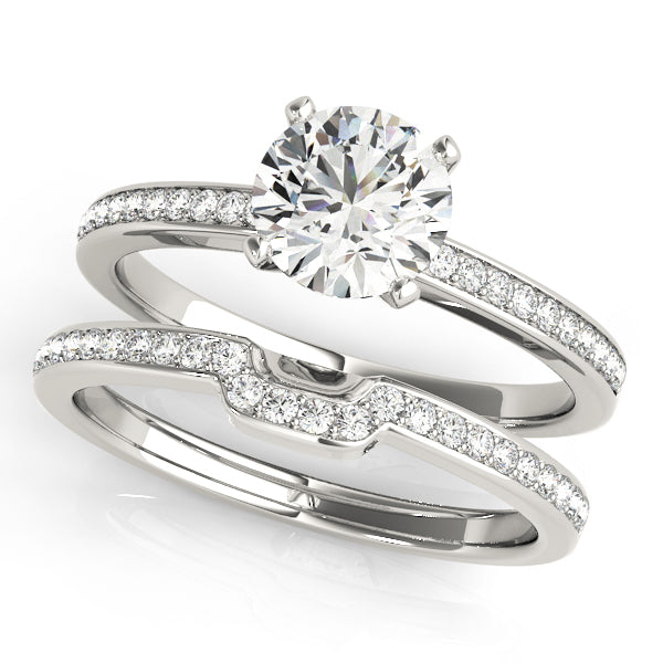Classic Channel-Set Round Diamond Engagement Ring — 9K/18K Gold & Platinum