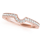 Curved Prong in Channel Half Eternity Ring in Gold & Platinum