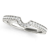 Curved Prong in Channel Half Eternity Ring in Gold & Platinum