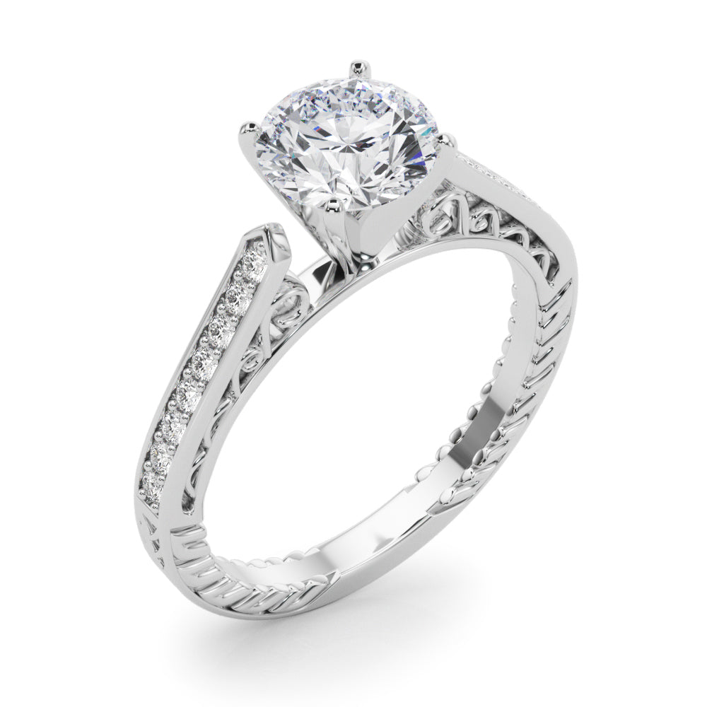 Vintage-Inspired Antique Round Diamond Engagement Ring — 9K/18K Gold & Platinum