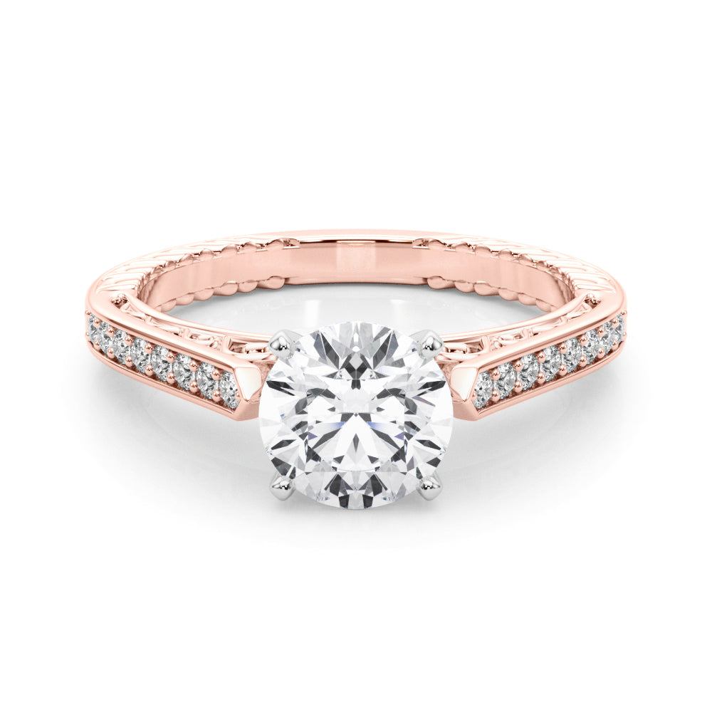 Vintage-Inspired Antique Round Diamond Engagement Ring — 9K/18K Gold & Platinum