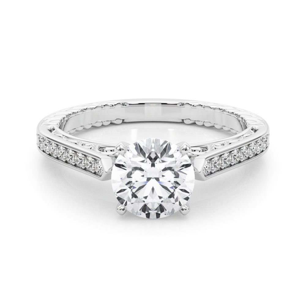 Vintage-Inspired Antique Round Diamond Engagement Ring — 9K/18K Gold & Platinum