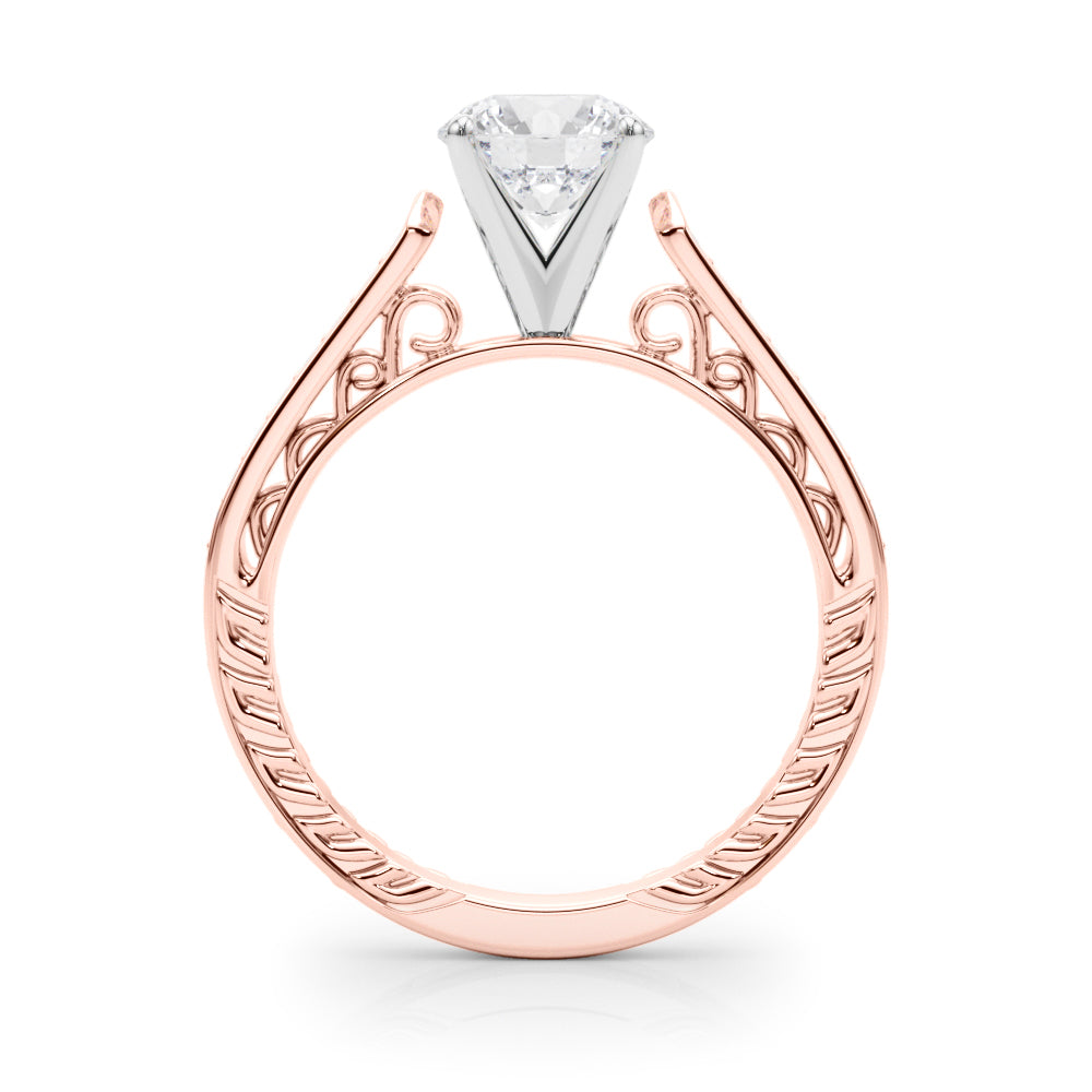 Vintage-Inspired Antique Round Diamond Engagement Ring — 9K/18K Gold & Platinum