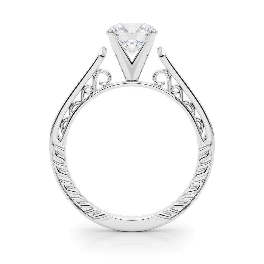 Vintage-Inspired Antique Round Diamond Engagement Ring — 9K/18K Gold & Platinum