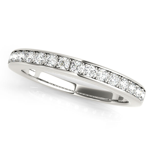 Prong in Channel Half Eternity Ring in Gold & Platinum