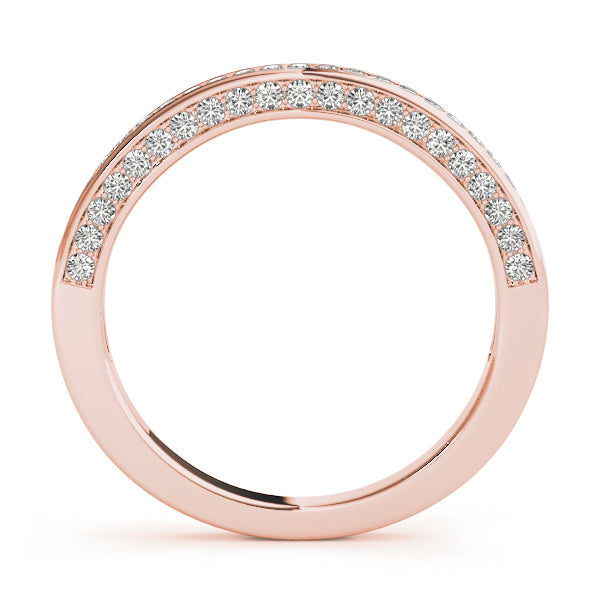 Prong in Channel Half Eternity Ring in Gold & Platinum