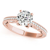 Luxe Antique Round Diamond Engagement Ring — 9K/18K Gold & Platinum