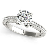 Luxe Antique Round Diamond Engagement Ring — 9K/18K Gold & Platinum