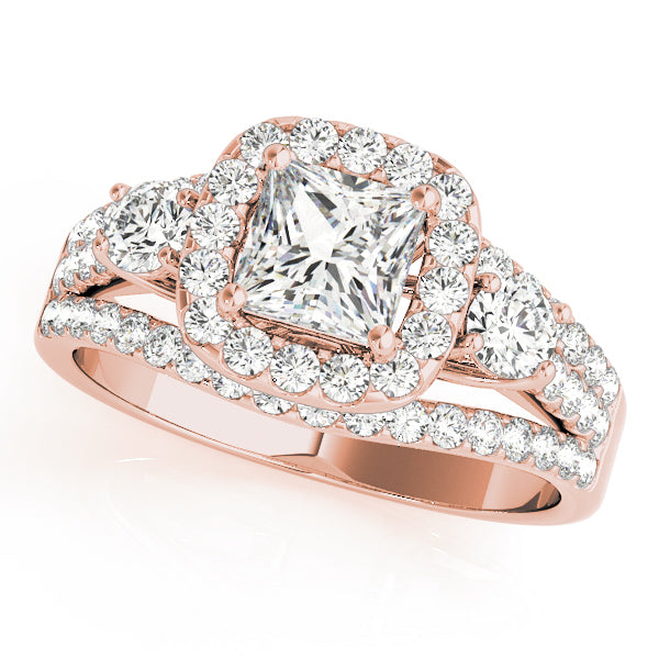Brilliant Sidestone Cushion Diamond Engagement Ring — 9K/18K Gold & Platinum