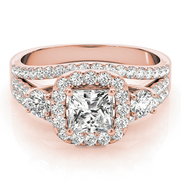 Brilliant Sidestone Cushion Diamond Engagement Ring — 9K/18K Gold & Platinum