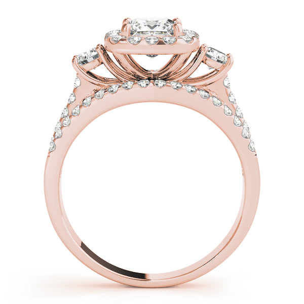 Brilliant Sidestone Cushion Diamond Engagement Ring — 9K/18K Gold & Platinum