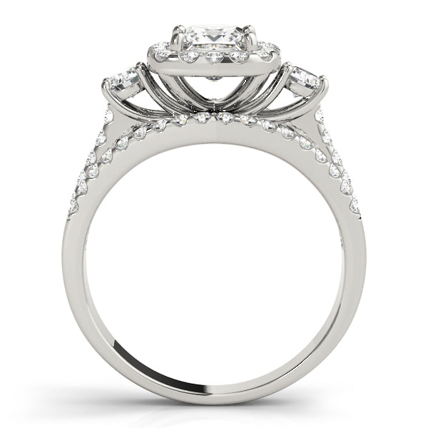 Brilliant Sidestone Cushion Diamond Engagement Ring — 9K/18K Gold & Platinum
