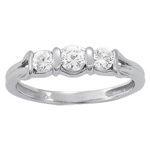 Diamond Love Knot Half Eternity Ring in Gold & Platinum