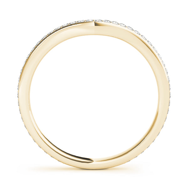 Prong in Channel Curved Half Eternity Ring in Gold & Platinum