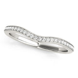 Prong in Channel Curved Half Eternity Ring in Gold & Platinum
